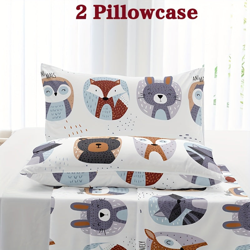 2pcs Heart Print Pillowcases, Envelope Closure, Machine Washable, Soft and Breathable Home Bedding, 2pcs Set (Pillow Inserts Not Included)