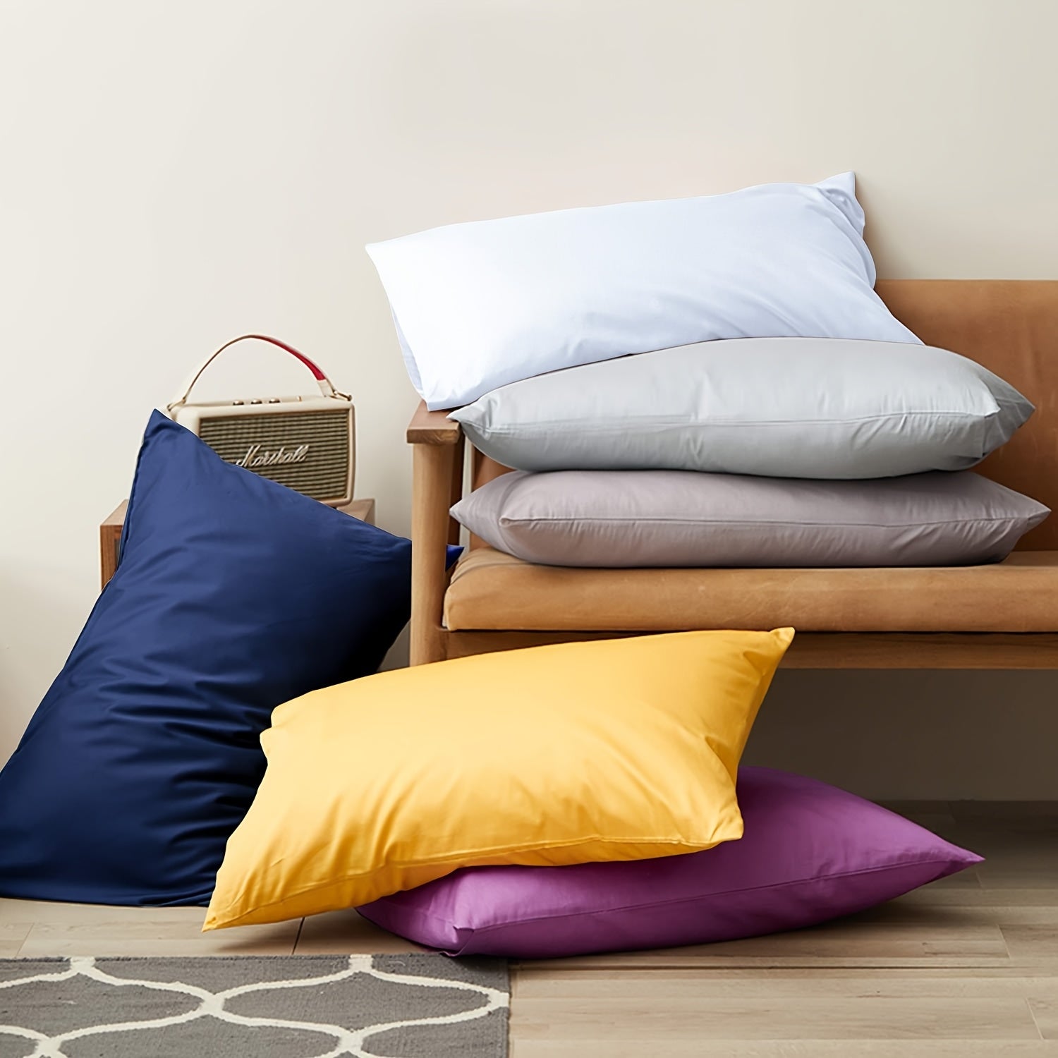 2pcs Pillowcase Set, Safe Zipper-free Design, Envelope Closure, High-Quality Material Fits Better to The Skin, Soft And Breathable, Healthy And Comfortable, Suitable for All Seasons