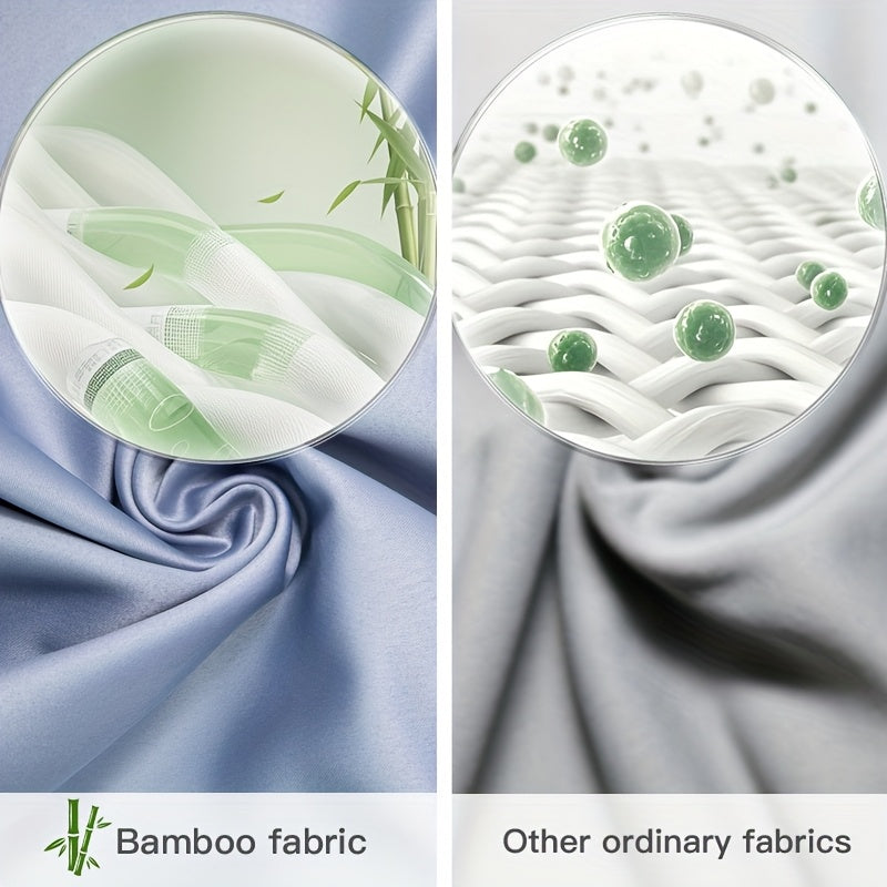 2pcs Summer Cooling Bamboo Fiber Pillowcases, 30% Bamboo Fiber + 70% Microfiber Material, Breathable and Comfortable, Soft Cooling Pair Set for Couples, Envelope Design for Easy Installation and Washing, Bedroom Decorative Pillowcases