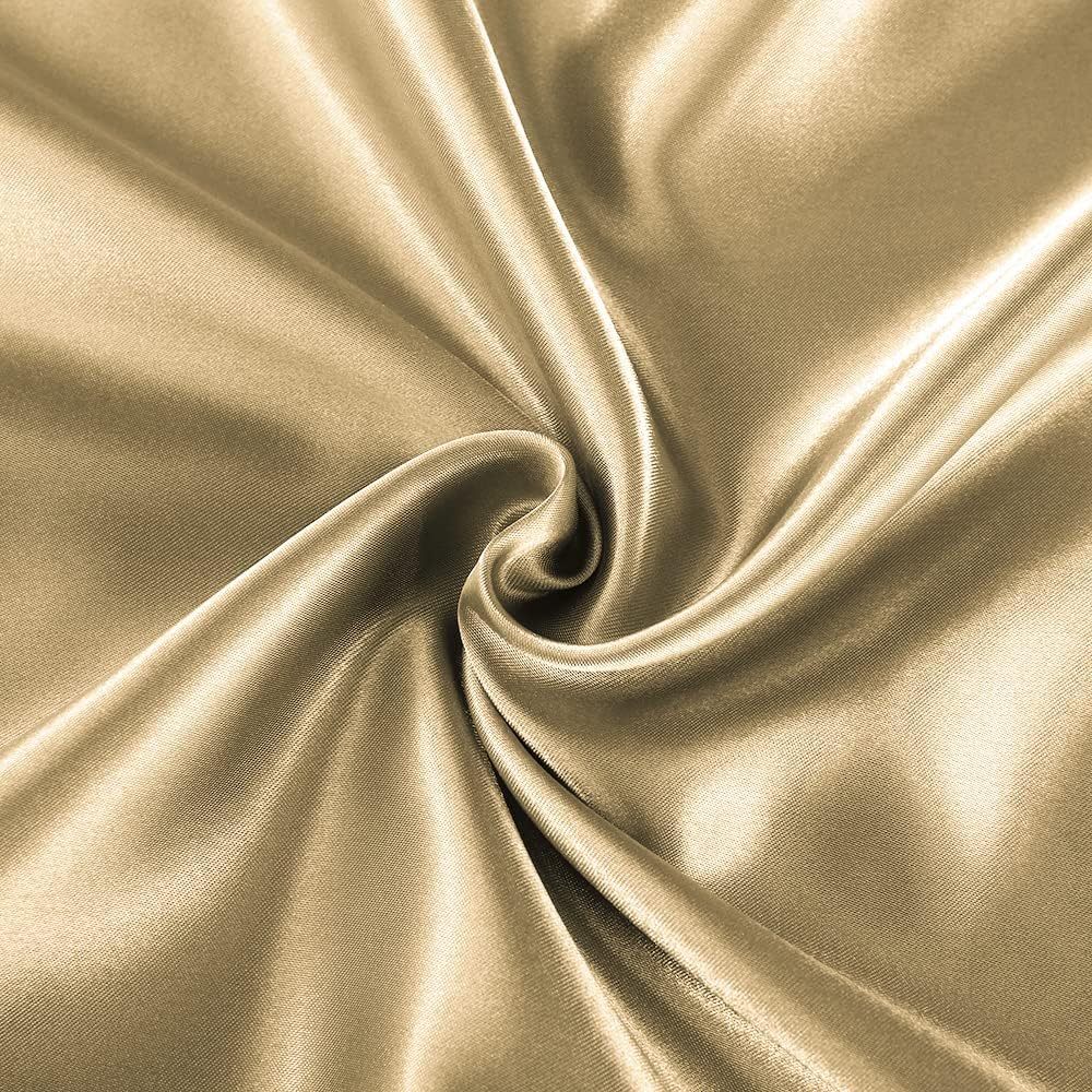 Set of 2 Luxuriously Silky Soft Satin Pillowcases Envelope Closure Design, Taupe Pillow Covers with Envelope Closure