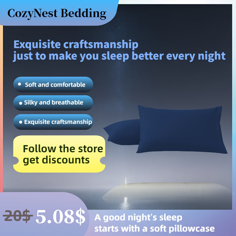 2pcs Pillowcase Set, Safe Zipper-free Design, Envelope Closure, High-Quality Material Fits Better to The Skin, Soft And Breathable, Healthy And Comfortable, Suitable for All Seasons