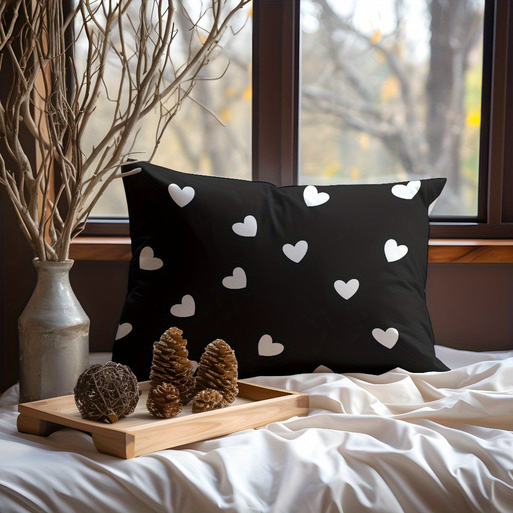 1pc Love-Themed Pillowcase - Extra Large, Soft 3D Digital Printed Polyester Fabric with Heart Design, Perfect for Bedroom, Guest Room, or as a Gift for Couples, Birthdays, and More, Decorative Pillow Cover | 3D Printed Pillowcase | Soft Polyester Fabric