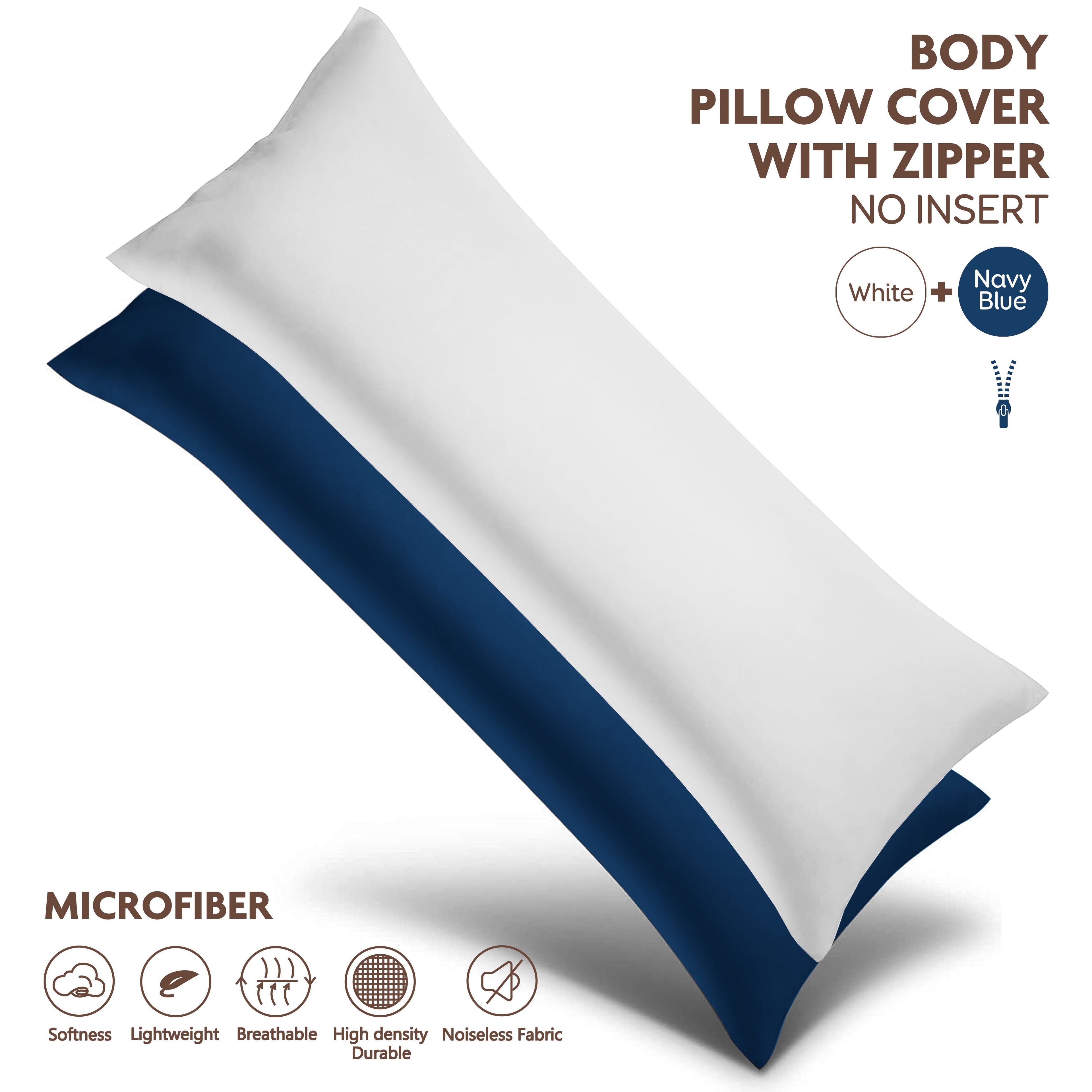 Polyester Brushed Fabric Long Pillowcase, 20.08X53.94inch, Zipper Closure, Soft And Durable, Ideal for Home Bedding Decoration - Without Pillow Core
