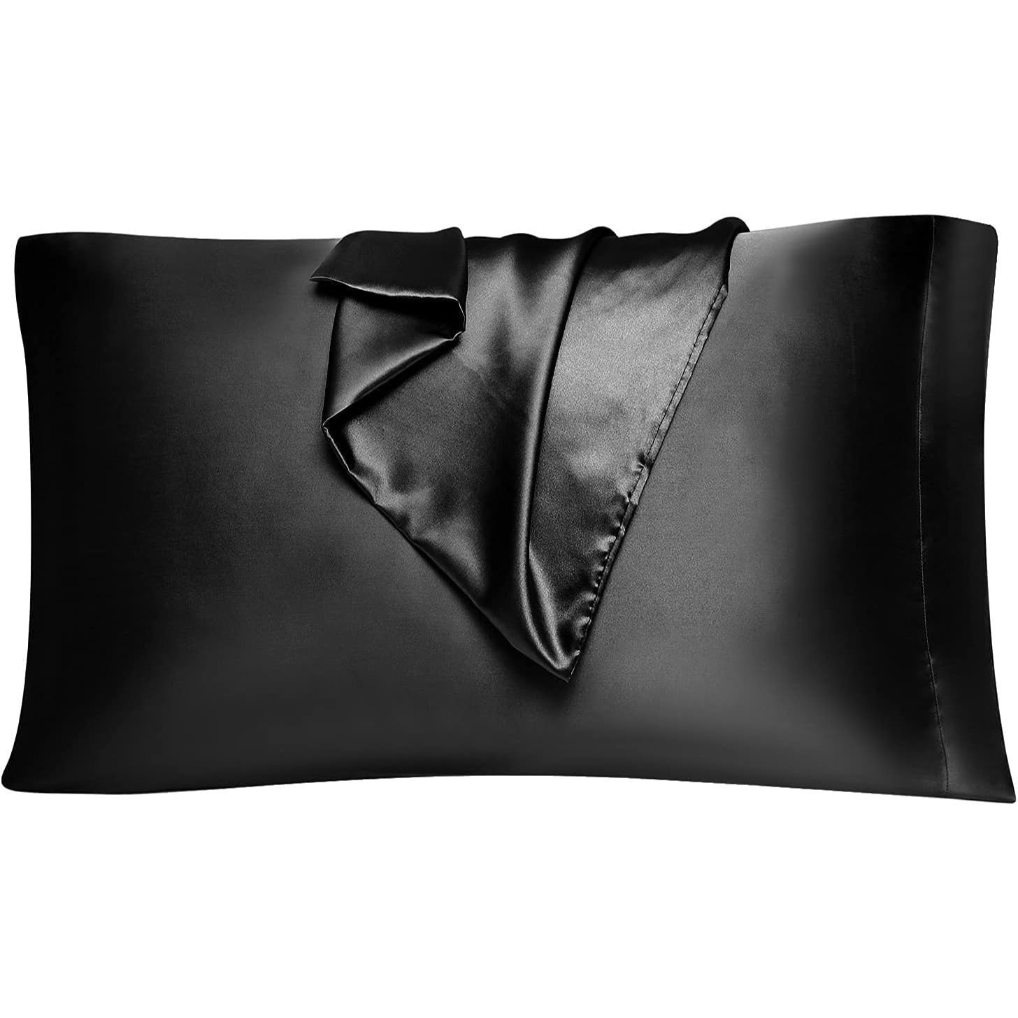 Set of 2 Luxuriously Silky Soft Satin Pillowcases Envelope Closure Design, Taupe Pillow Covers with Envelope Closure