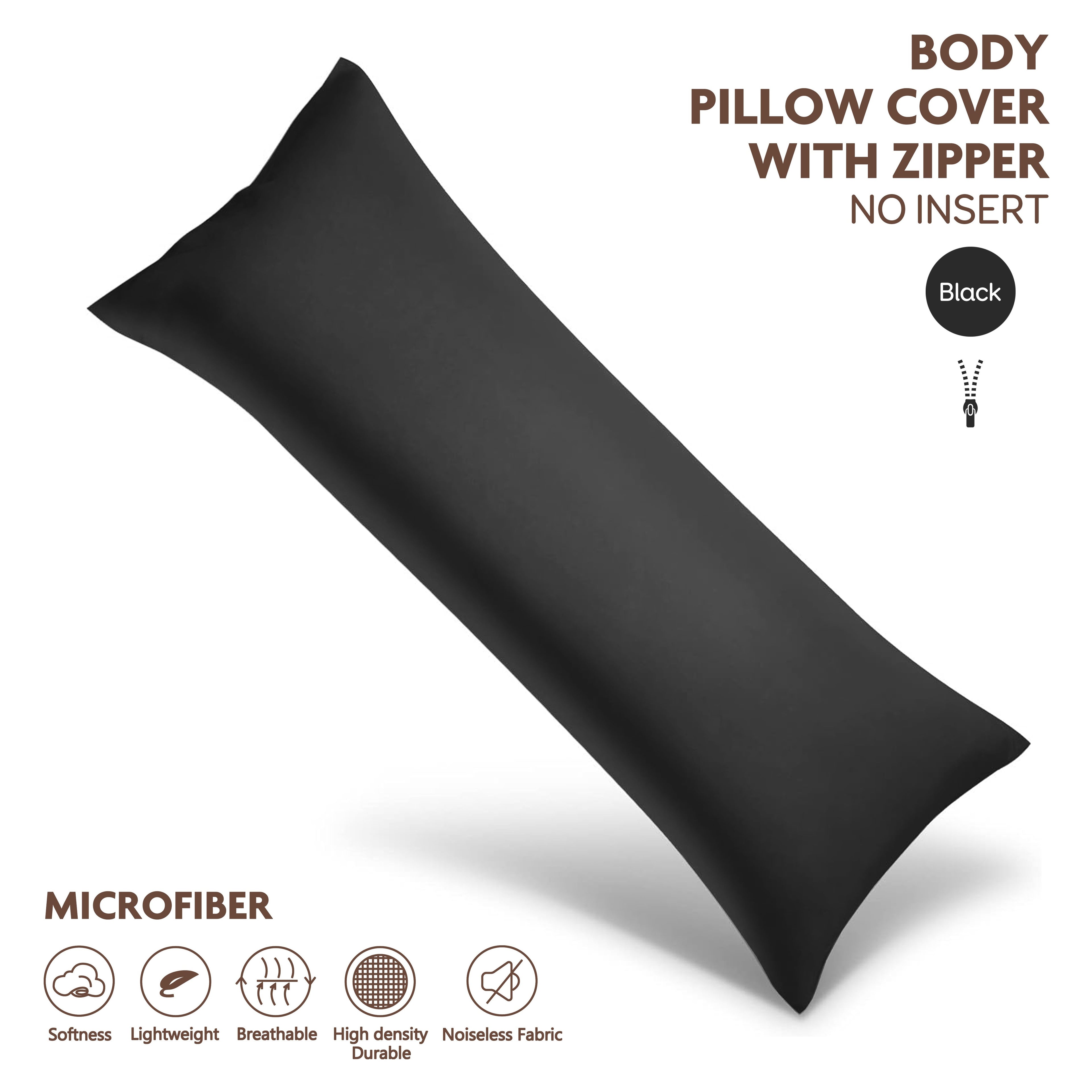 Polyester Brushed Fabric Long Pillowcase, 20.08X53.94inch, Zipper Closure, Soft And Durable, Ideal for Home Bedding Decoration - Without Pillow Core