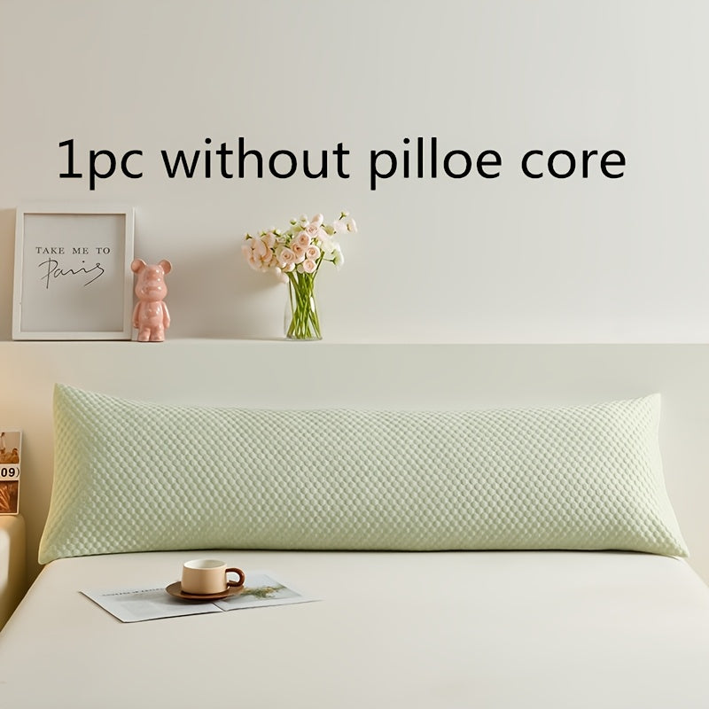 1pc Light Blue Long Pillowcase for Couples - Cooling Ice Bean Technology, 350g Heavyweight Fabric, No Pillow Core Included, Perfect for Summer Comfort, Cooling Pillowcase | Quilted Texture | Breathable Fabric