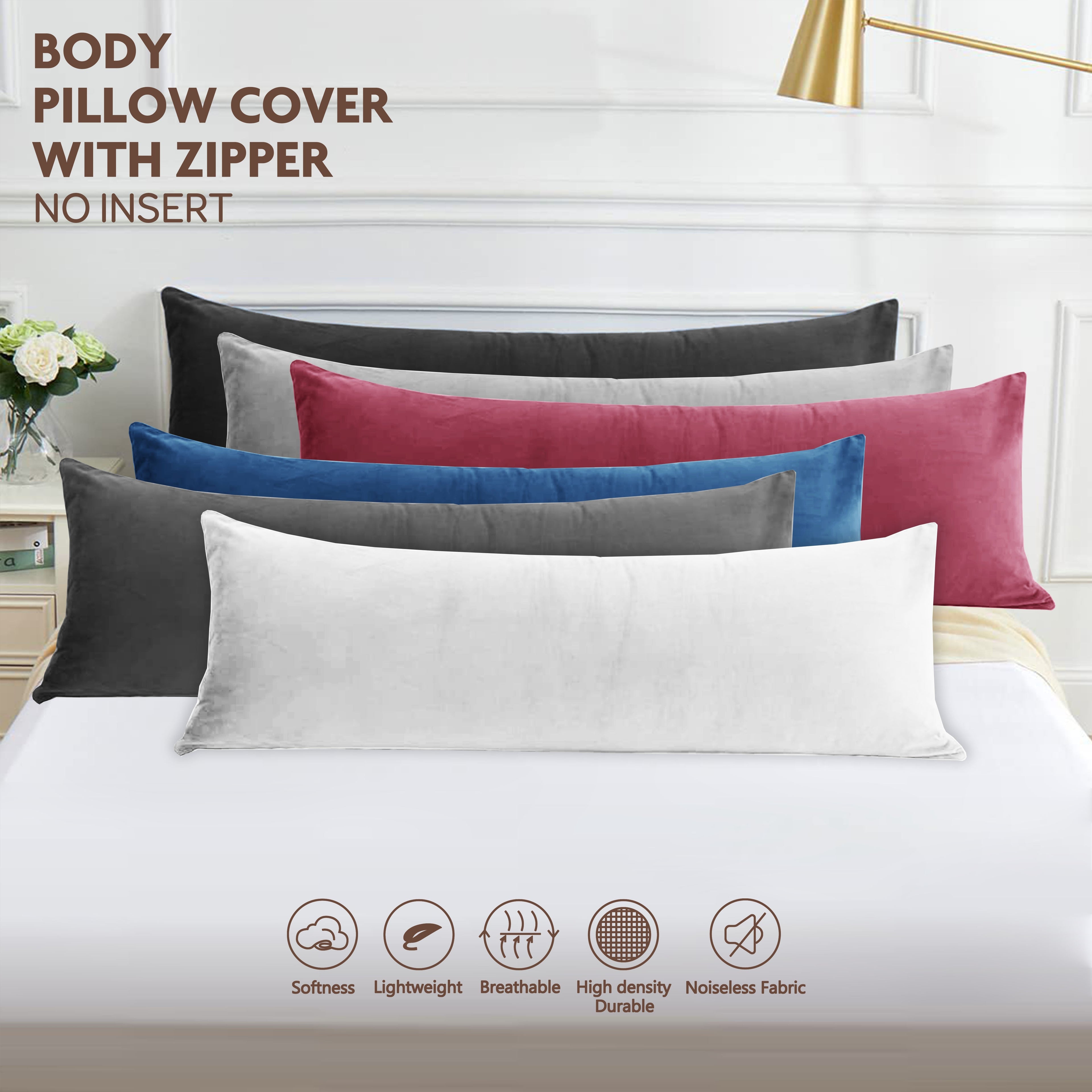 Polyester Brushed Fabric Long Pillowcase, 20.08X53.94inch, Zipper Closure, Soft And Durable, Ideal for Home Bedding Decoration - Without Pillow Core