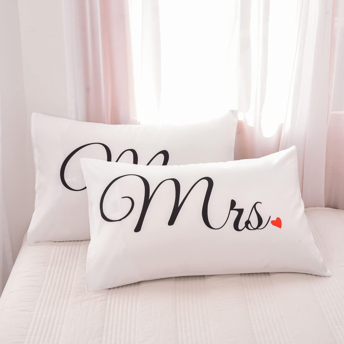 Two Couple Heart Print Pillowcases