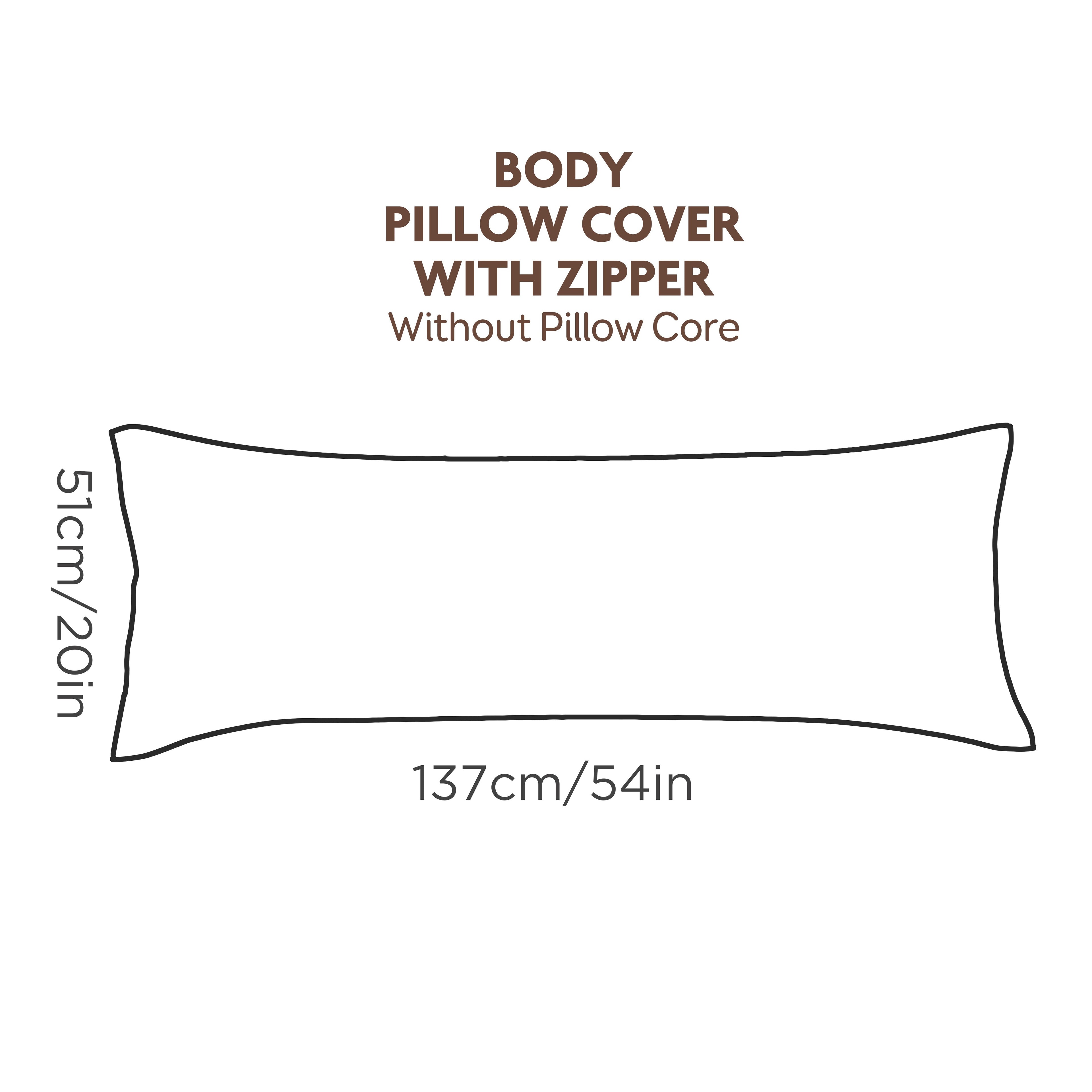 Polyester Brushed Fabric Long Pillowcase, 20.08X53.94inch, Zipper Closure, Soft And Durable, Ideal for Home Bedding Decoration - Without Pillow Core