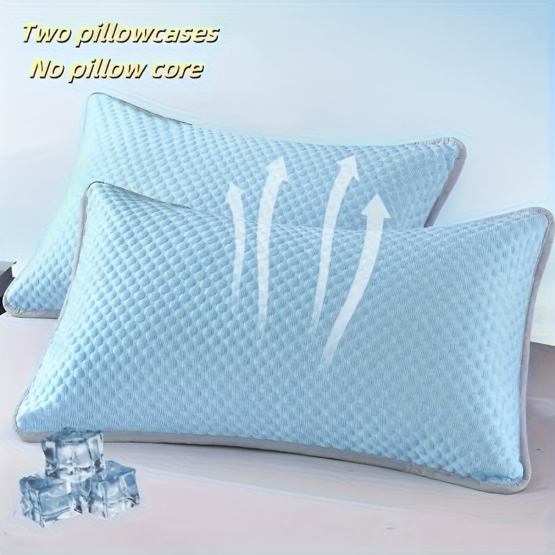 2pcs Cool Pillowcase - Breathable, Soft, Lightweight Summer Bedding With Sealed Design, Machine Washable - Ideal Holiday Gift For Home Or Hotel Use, Comfortable Temperature Control, High Quality Fabric, Specially Designed For Hot Sleepers
