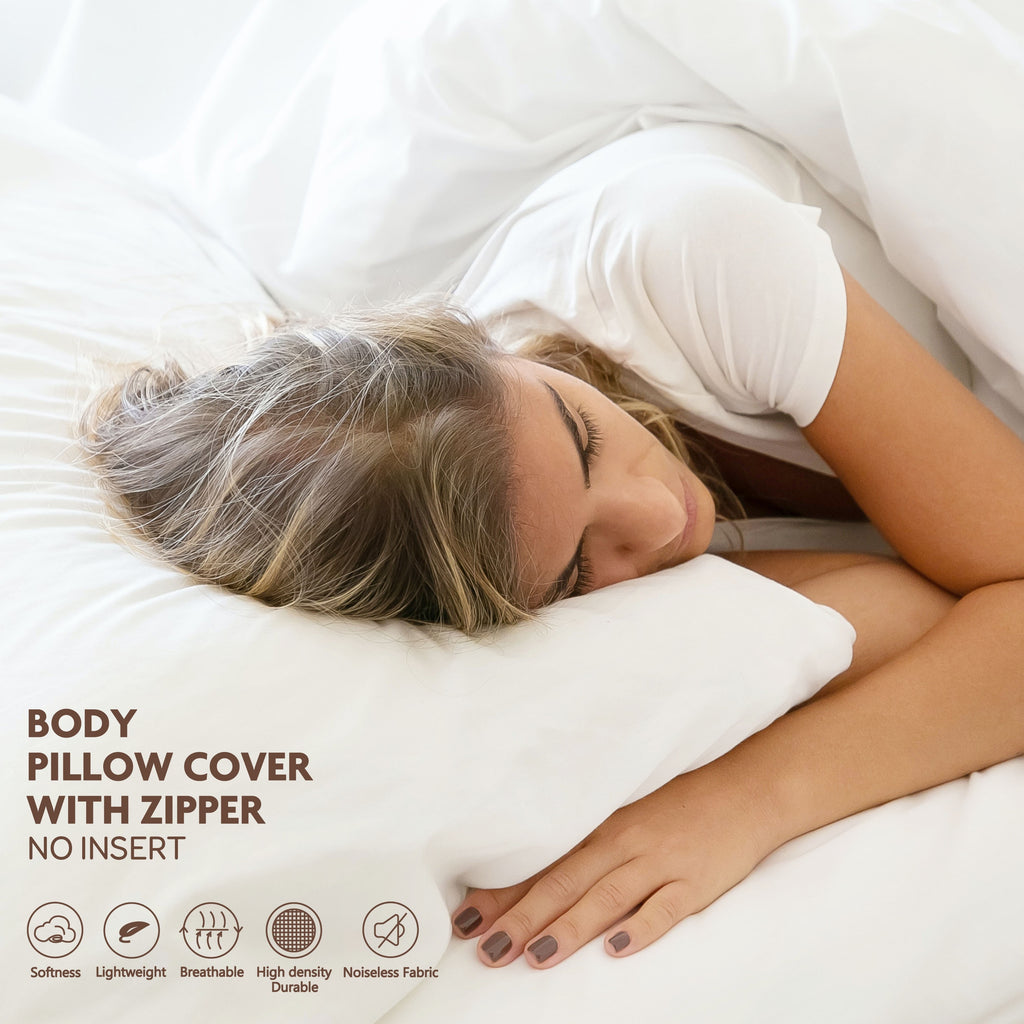 Polyester Brushed Fabric Long Pillowcase, 20.08X53.94inch, Zipper Closure, Soft And Durable, Ideal for Home Bedding Decoration - Without Pillow Core