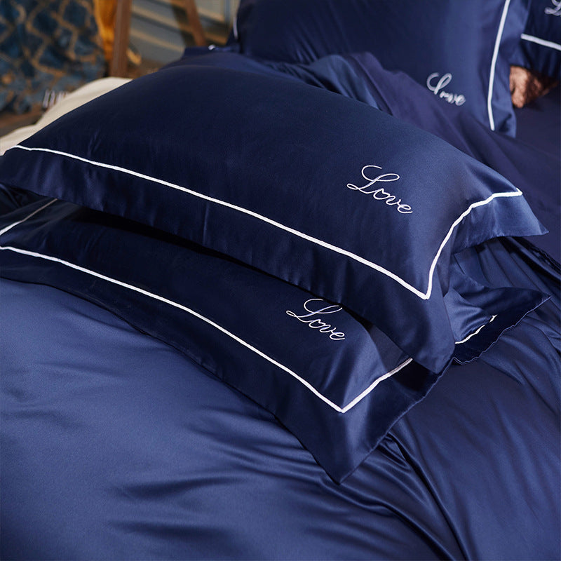 1 Pair Luxury Embroidery Pillow Cases Washed LOVE Super Soft Couple Pillowcase Bedroom Pillow Covers 18.9*29.13inch
