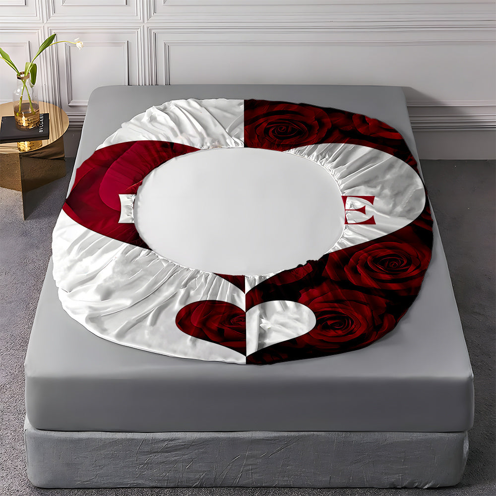 Fitted Sheet 3pcss Set - 3pcss Couples Theme Mattress Protector (1*Bed Sheet 2*Pillowcases, No Core), Stylish, Soft, And Comfortable Bed Sheets, Suitable for Family Bedrooms And Guest Rooms, Universal for All Seasons