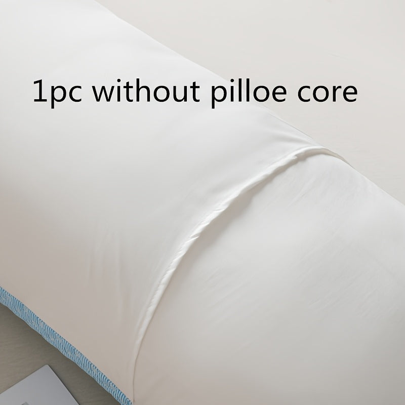 1pc Light Blue Long Pillowcase for Couples - Cooling Ice Bean Technology, 350g Heavyweight Fabric, No Pillow Core Included, Perfect for Summer Comfort, Cooling Pillowcase | Quilted Texture | Breathable Fabric