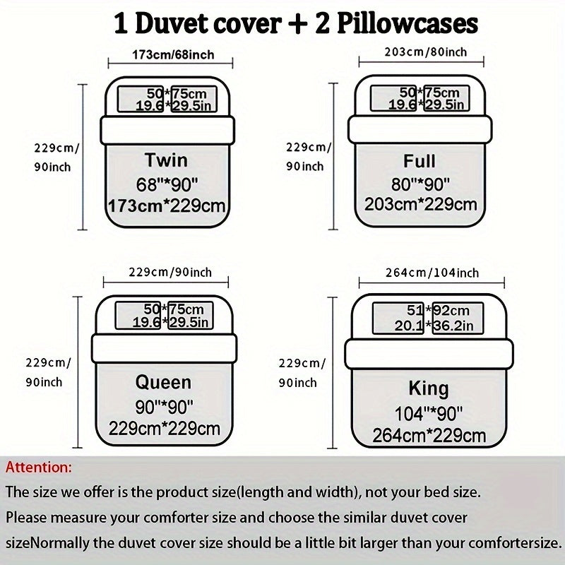 3pcs Ultra Soft Breathable Crown King Queen Letter Duvet Cover Set, 1 Duvet Cover + 2 Pillowcases Without Pillow Inserts, Home Dorm High-Definition Digital Print, Suitable for Bedroom and Living Room Room Decor, All-Season