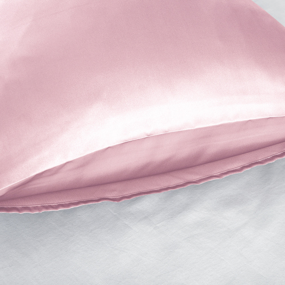 Set of 2 Luxuriously Silky Soft Satin Pillowcases Envelope Closure Design, Taupe Pillow Covers with Envelope Closure