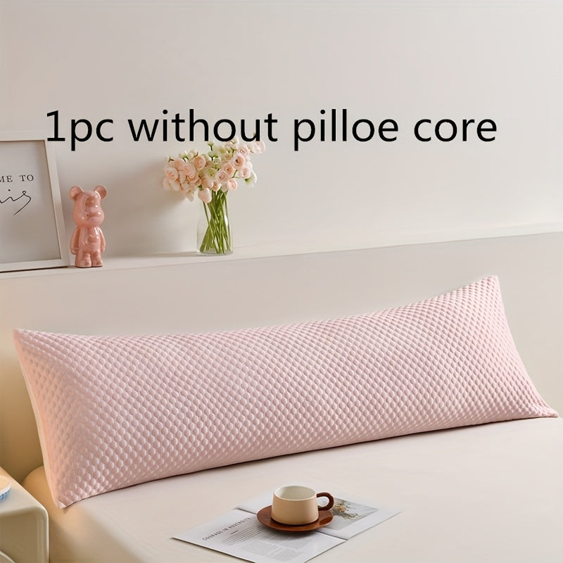 1pc Light Blue Long Pillowcase for Couples - Cooling Ice Bean Technology, 350g Heavyweight Fabric, No Pillow Core Included, Perfect for Summer Comfort, Cooling Pillowcase | Quilted Texture | Breathable Fabric