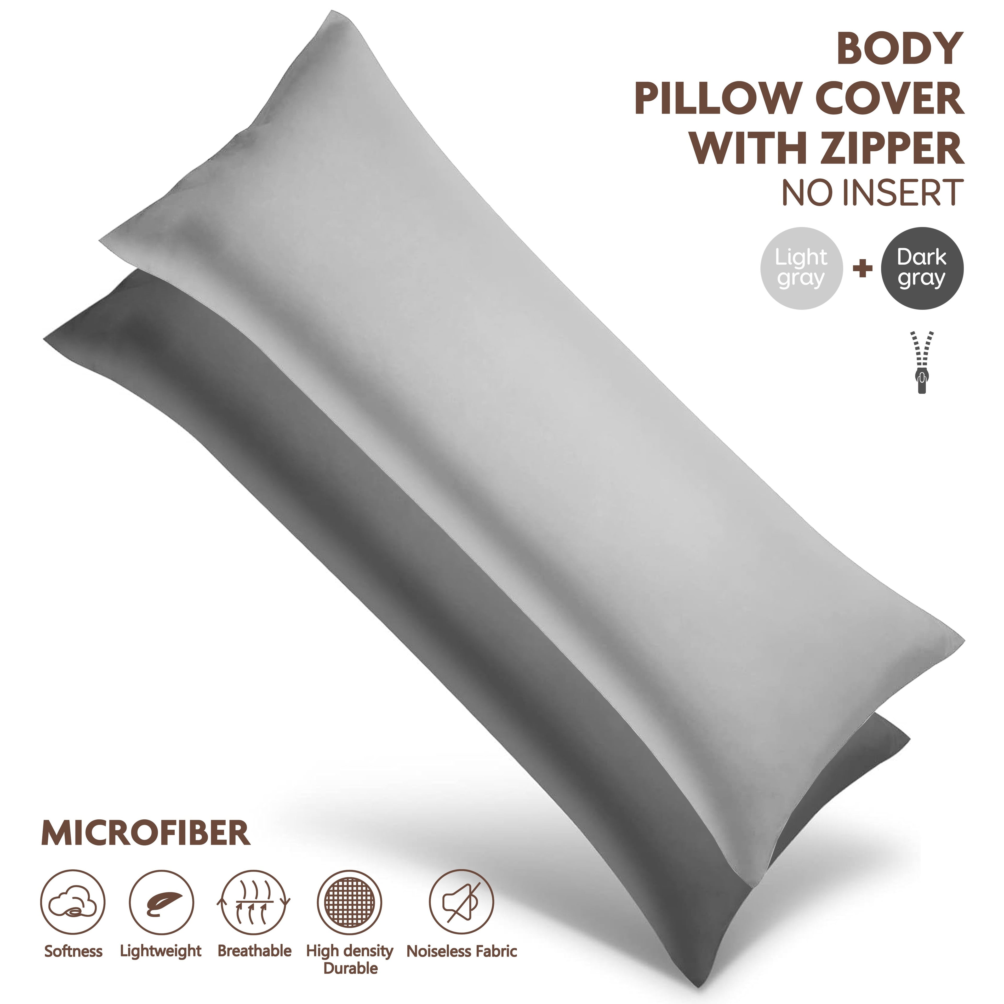 Polyester Brushed Fabric Long Pillowcase, 20.08X53.94inch, Zipper Closure, Soft And Durable, Ideal for Home Bedding Decoration - Without Pillow Core