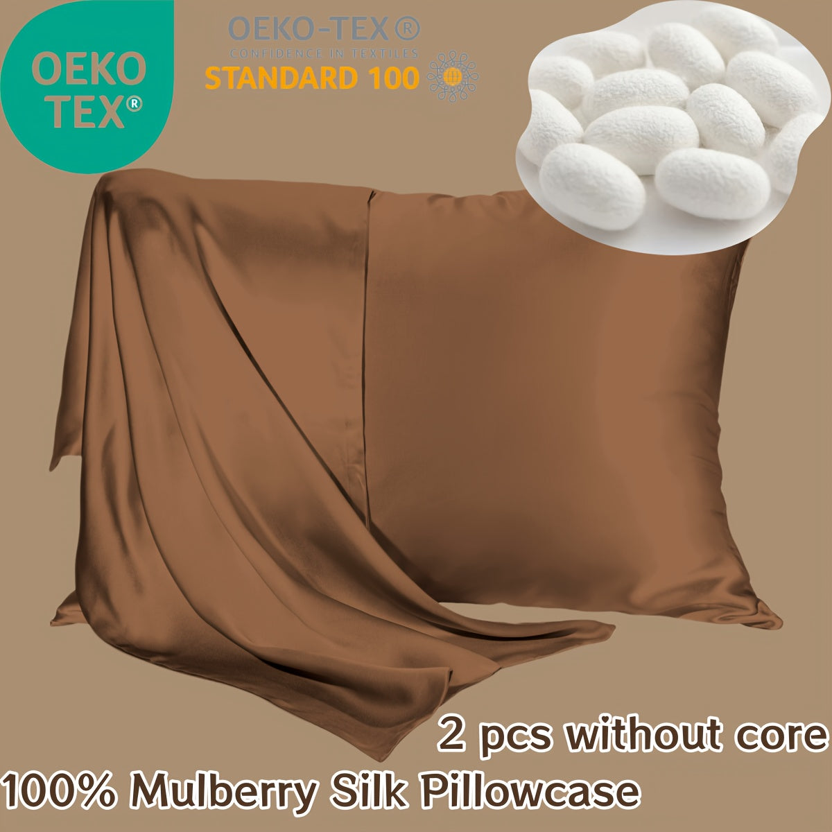 2pcs 100% Mulberry Silk Pillowcases - Double-Sided Hidden Zipper Closure, 19mm Thick, Elegant Purple Bedding for Couples, Luxury Gift for Intimate Moments, Intimate Moments | Elegant Bedding | Smooth Texture