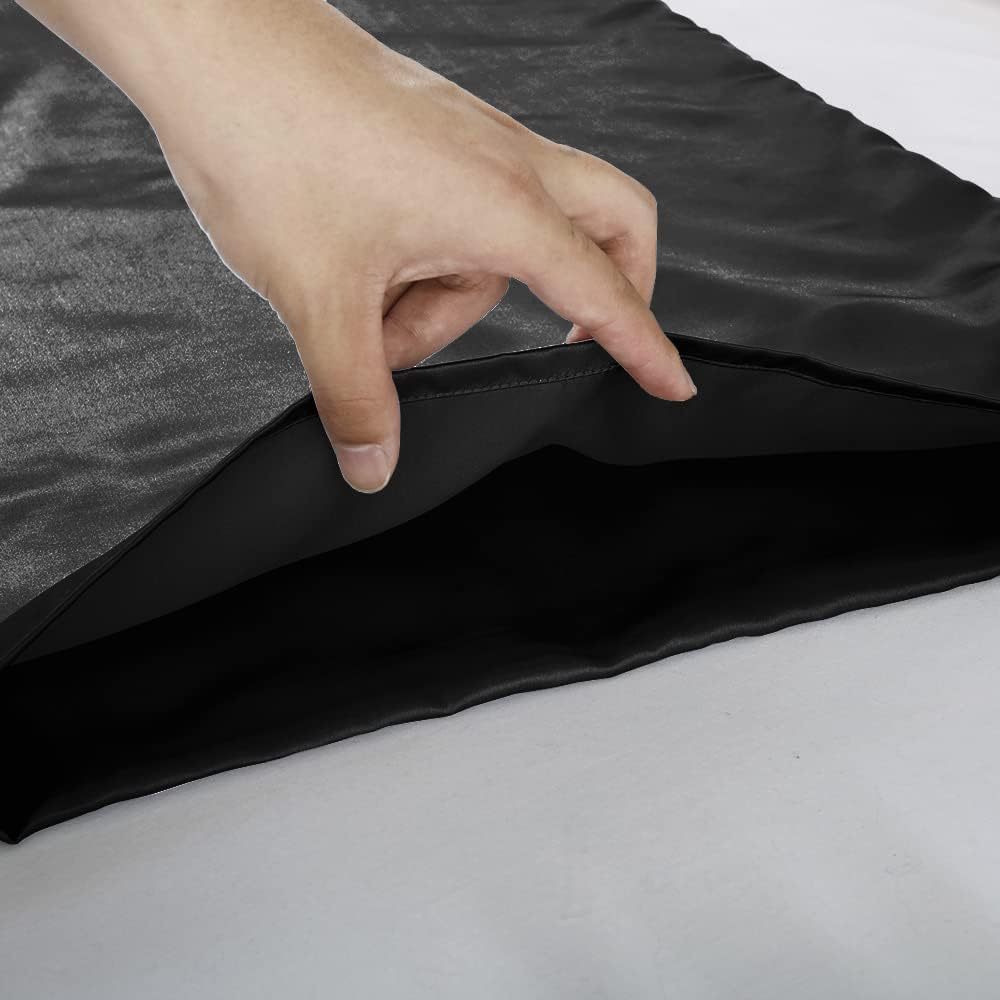 Set of 2 Luxuriously Silky Soft Satin Pillowcases Envelope Closure Design, Taupe Pillow Covers with Envelope Closure