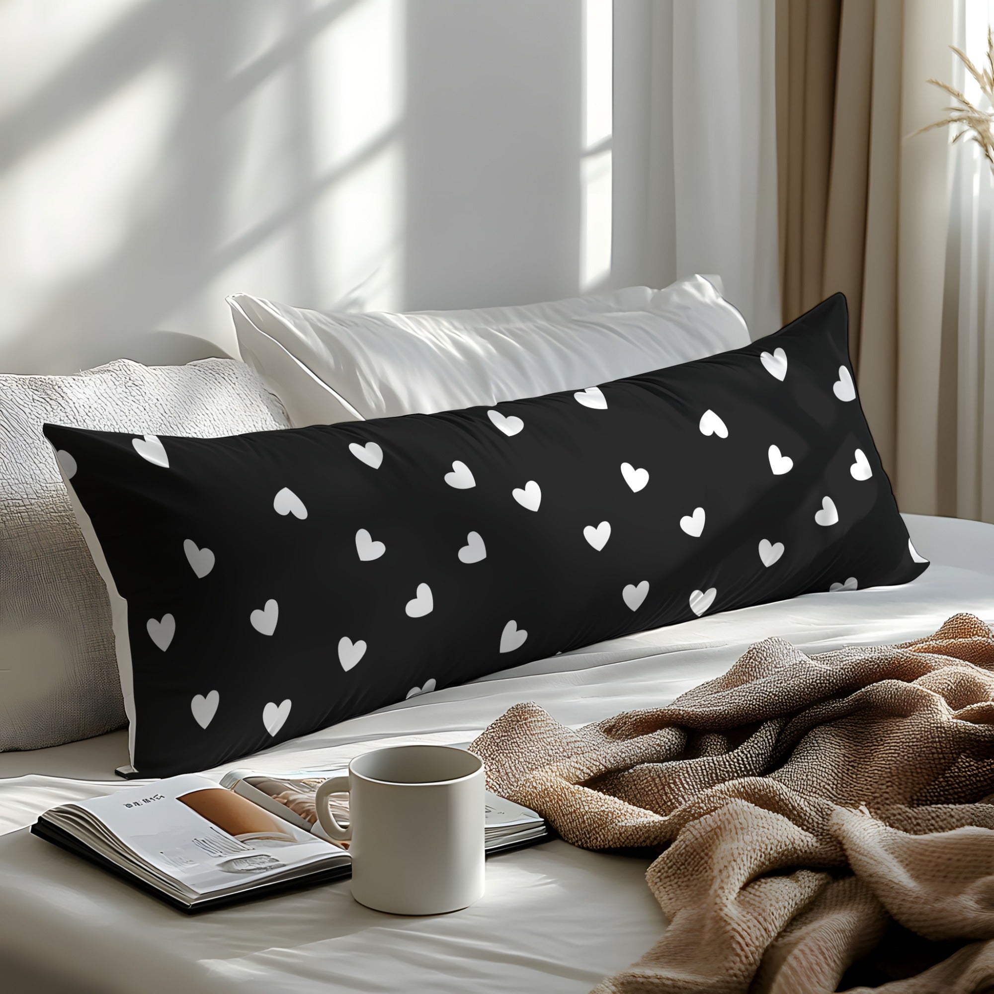 1pc Love-Themed Pillowcase - Extra Large, Soft 3D Digital Printed Polyester Fabric with Heart Design, Perfect for Bedroom, Guest Room, or as a Gift for Couples, Birthdays, and More, Decorative Pillow Cover | 3D Printed Pillowcase | Soft Polyester Fabric