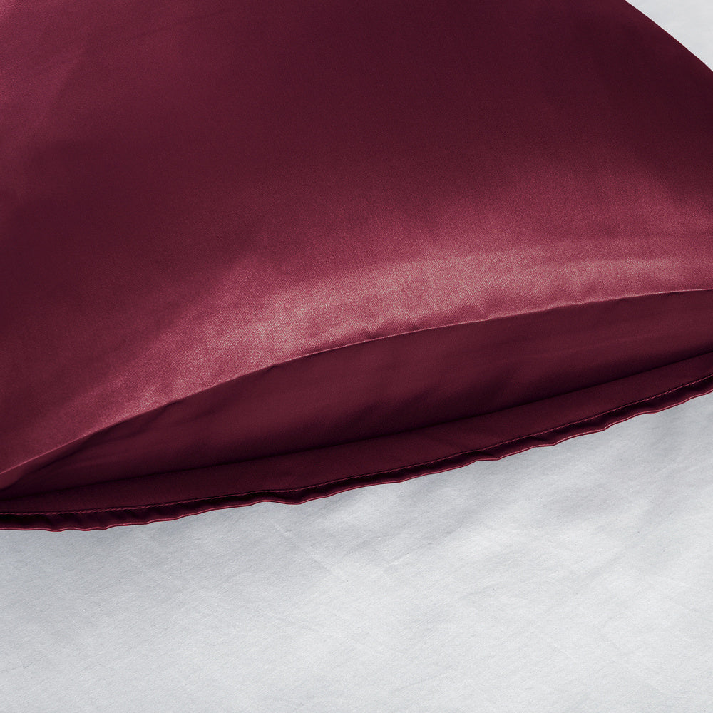 Set of 2 Luxuriously Silky Soft Satin Pillowcases Envelope Closure Design, Taupe Pillow Covers with Envelope Closure