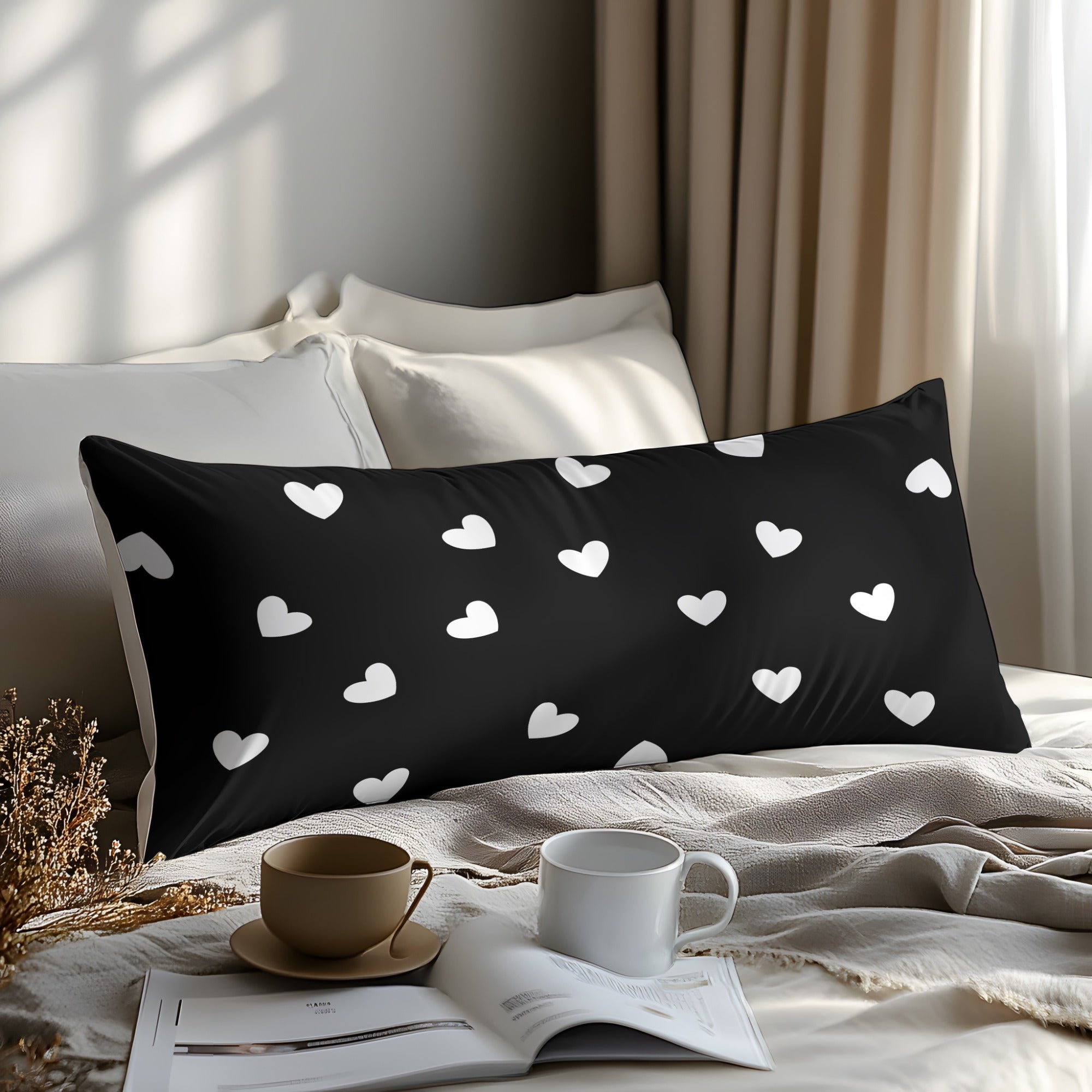 1pc Love-Themed Pillowcase - Extra Large, Soft 3D Digital Printed Polyester Fabric with Heart Design, Perfect for Bedroom, Guest Room, or as a Gift for Couples, Birthdays, and More, Decorative Pillow Cover | 3D Printed Pillowcase | Soft Polyester Fabric