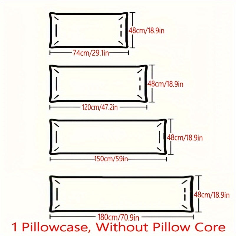 Ultra-Soft Crystal Velvet Long Pillowcase - Breathable, Allergy-Friendly with Envelope Closure for Bedroom & Dorm Decor - Thickened Design for Couples, Double Pillow Case (1 Pillowcase, No Insert)