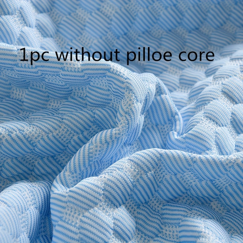 1pc Light Blue Long Pillowcase for Couples - Cooling Ice Bean Technology, 350g Heavyweight Fabric, No Pillow Core Included, Perfect for Summer Comfort, Cooling Pillowcase | Quilted Texture | Breathable Fabric