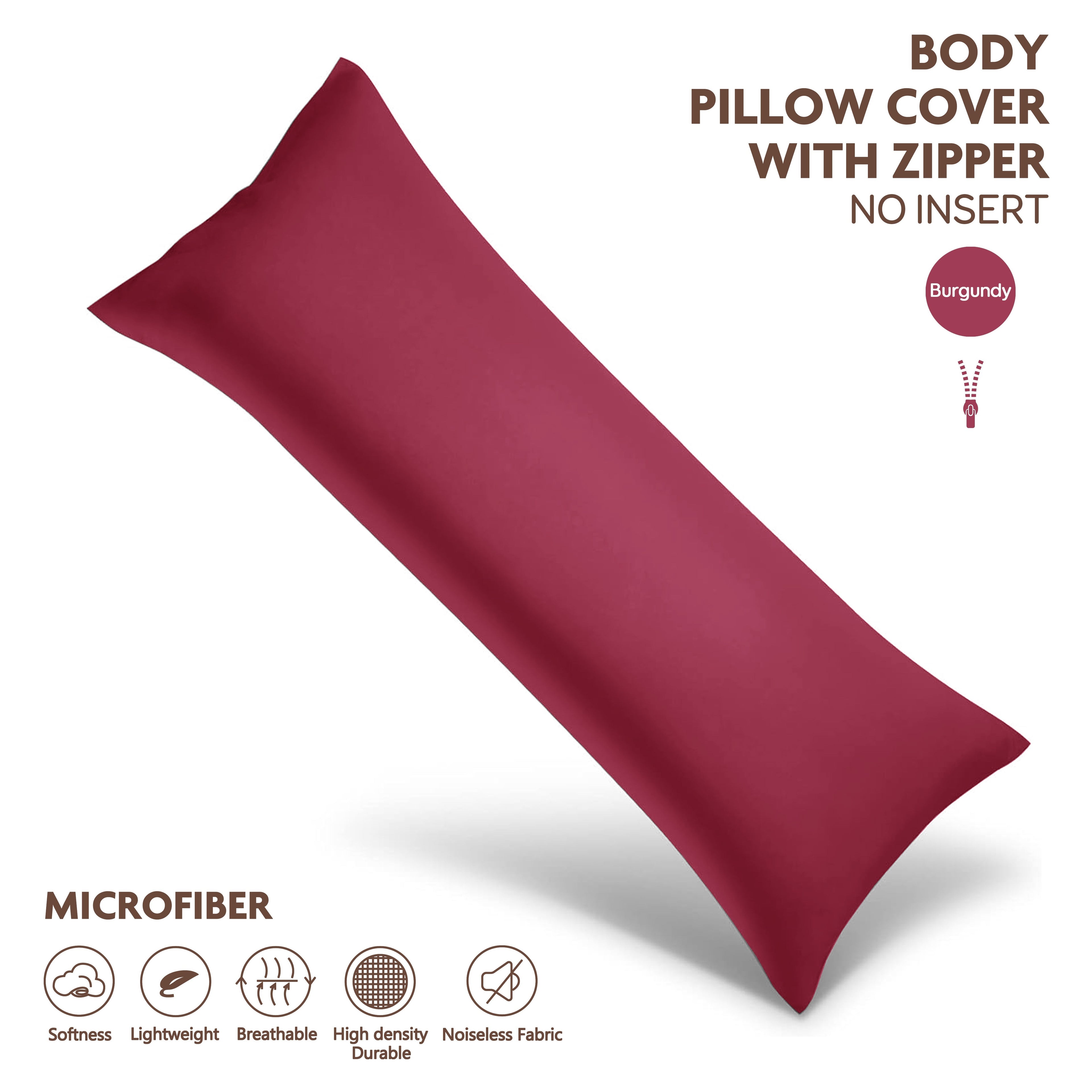 Polyester Brushed Fabric Long Pillowcase, 20.08X53.94inch, Zipper Closure, Soft And Durable, Ideal for Home Bedding Decoration - Without Pillow Core