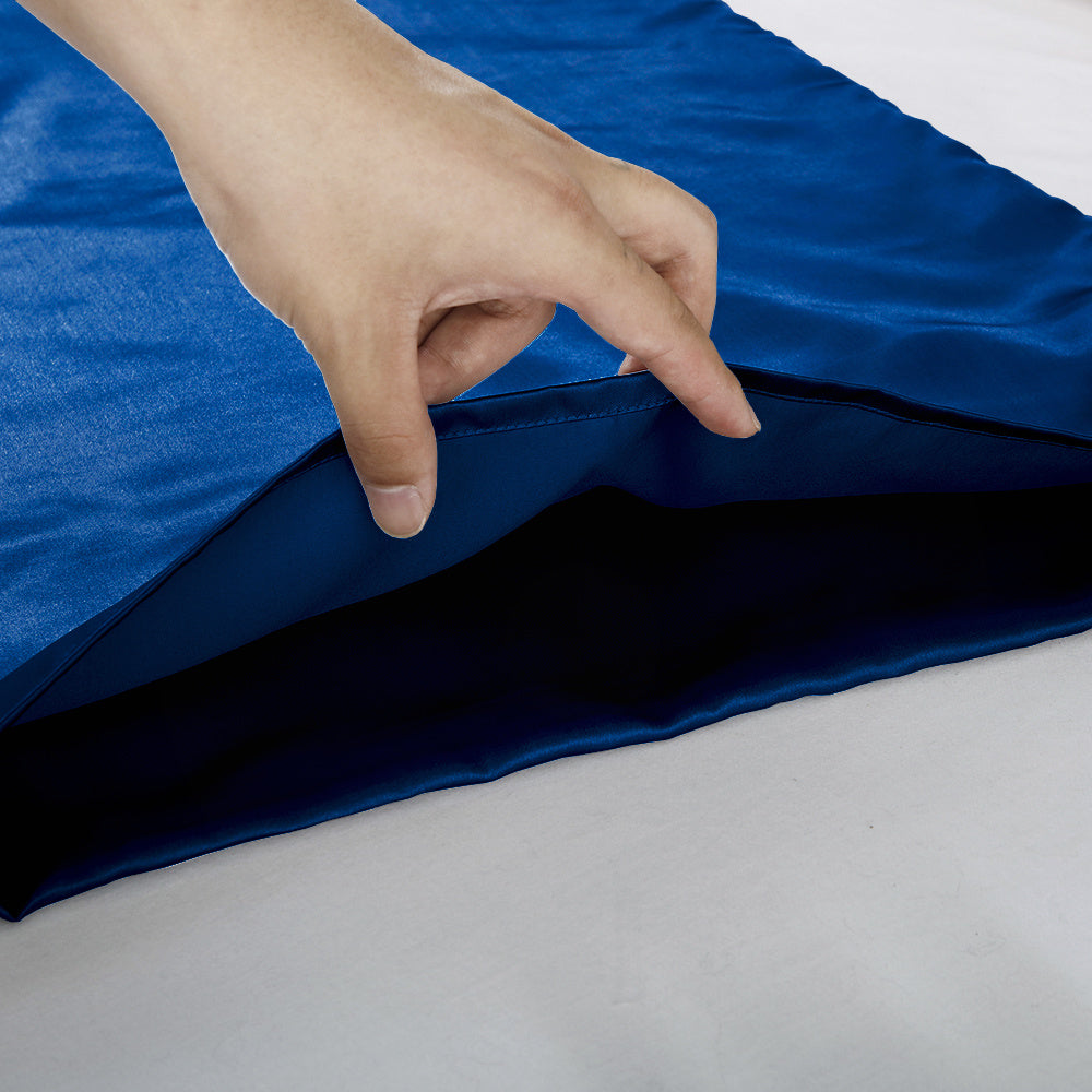 Set of 2 Luxuriously Silky Soft Satin Pillowcases Envelope Closure Design, Taupe Pillow Covers with Envelope Closure