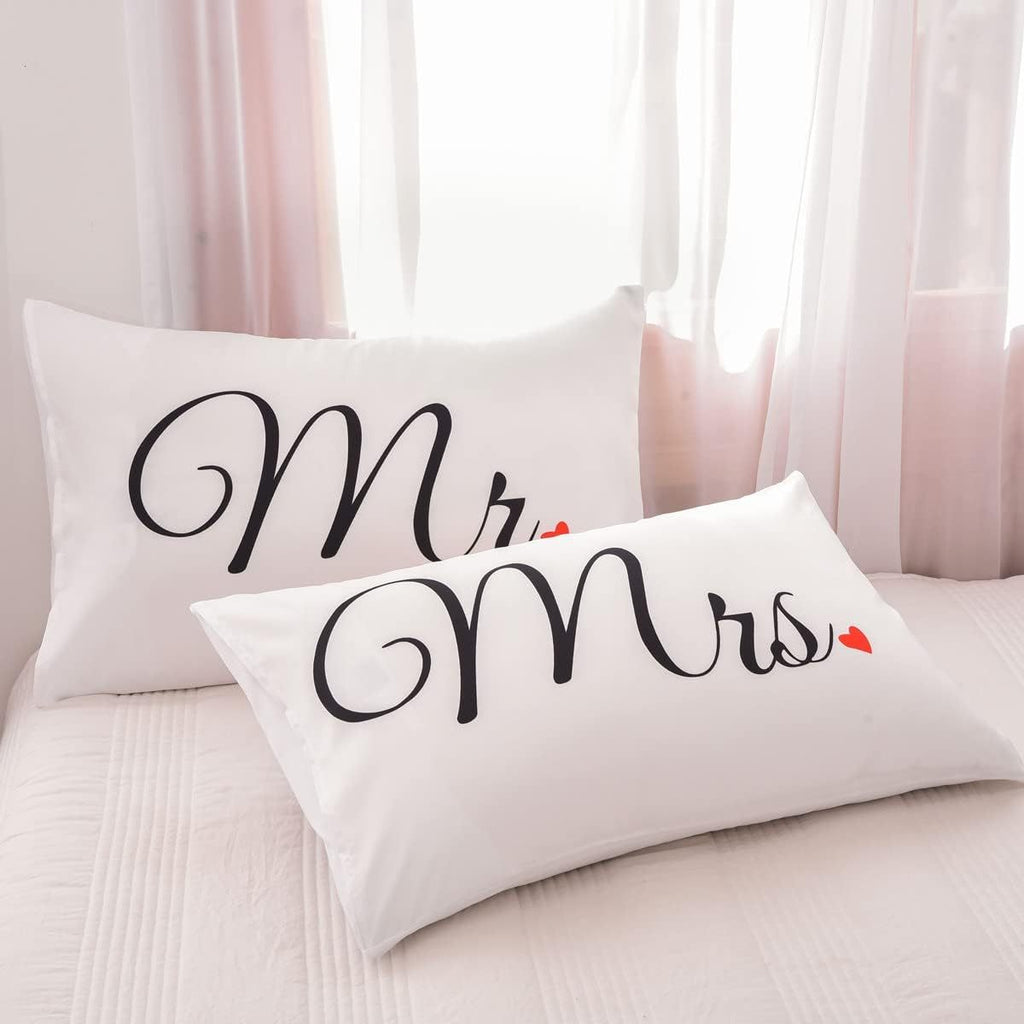 Two Couple Heart Print Pillowcases