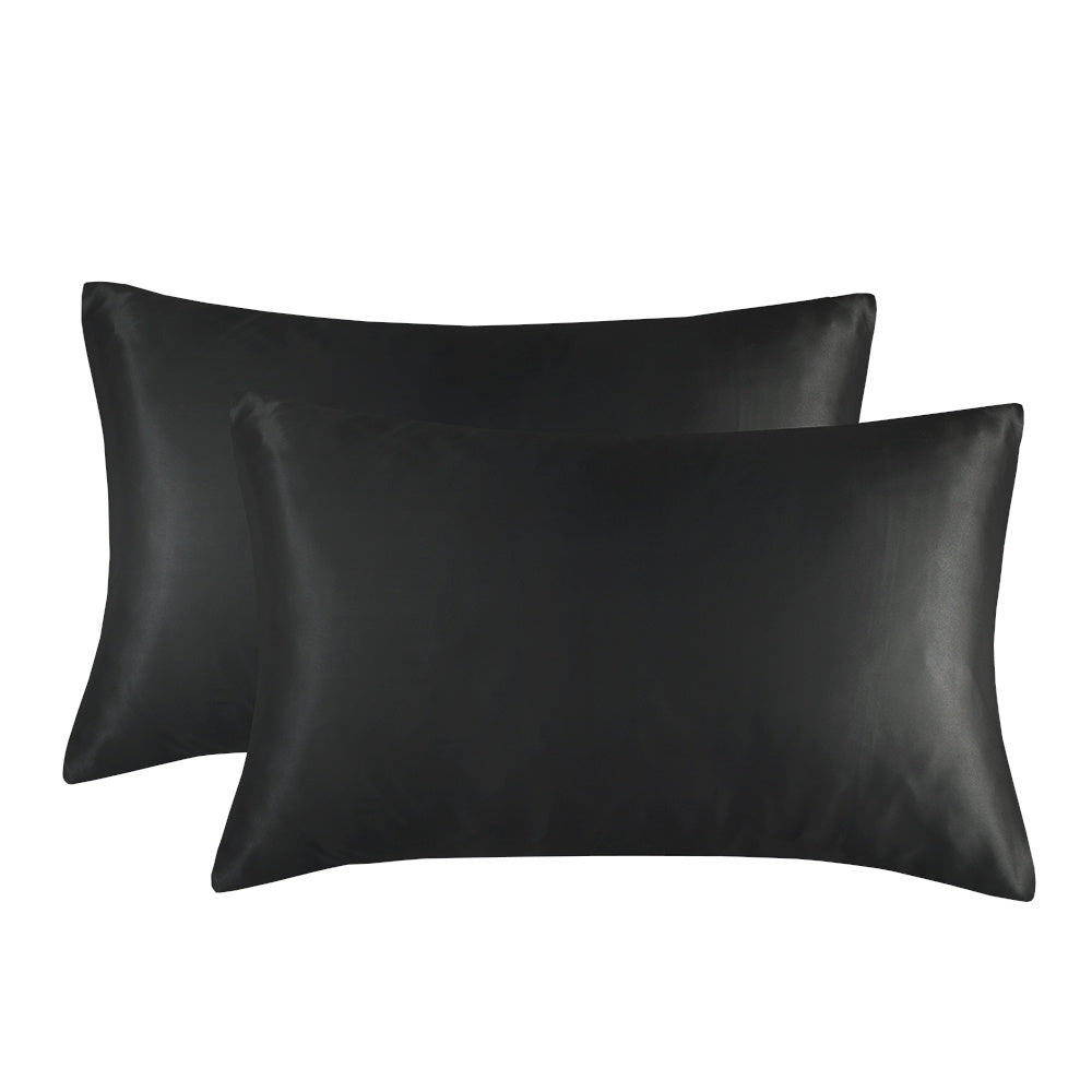 Set of 2 Luxuriously Silky Soft Satin Pillowcases Envelope Closure Design, Taupe Pillow Covers with Envelope Closure