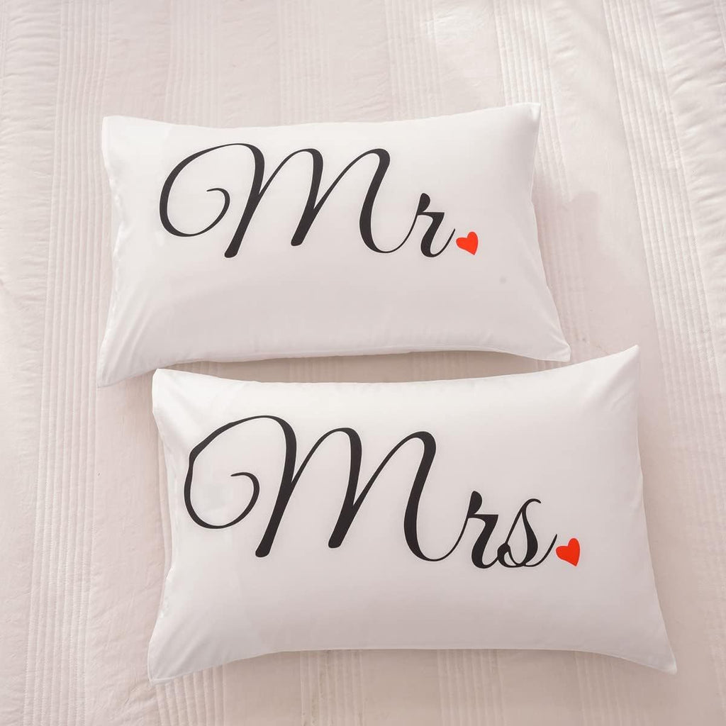 Two Couple Heart Print Pillowcases