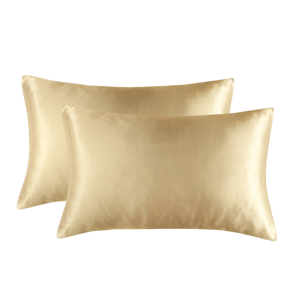 Set of 2 Luxuriously Silky Soft Satin Pillowcases Envelope Closure Design, Taupe Pillow Covers with Envelope Closure