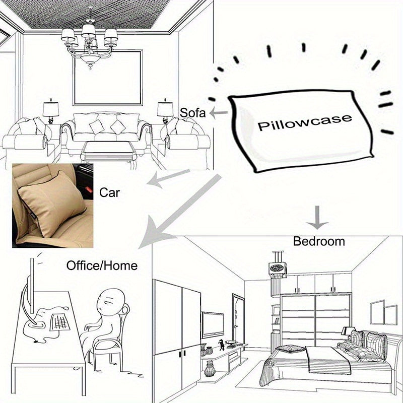 2-Pack Romantic Couple Cartoon Pillowcases - French Style Endless Love Design, Soft Polyester Single-Sided Print, Wrinkle & Fade Resistant, All-Season White Bedding with Zipper Closure (Pillow Inserts Not Included), Bed Room Decor And Accessories