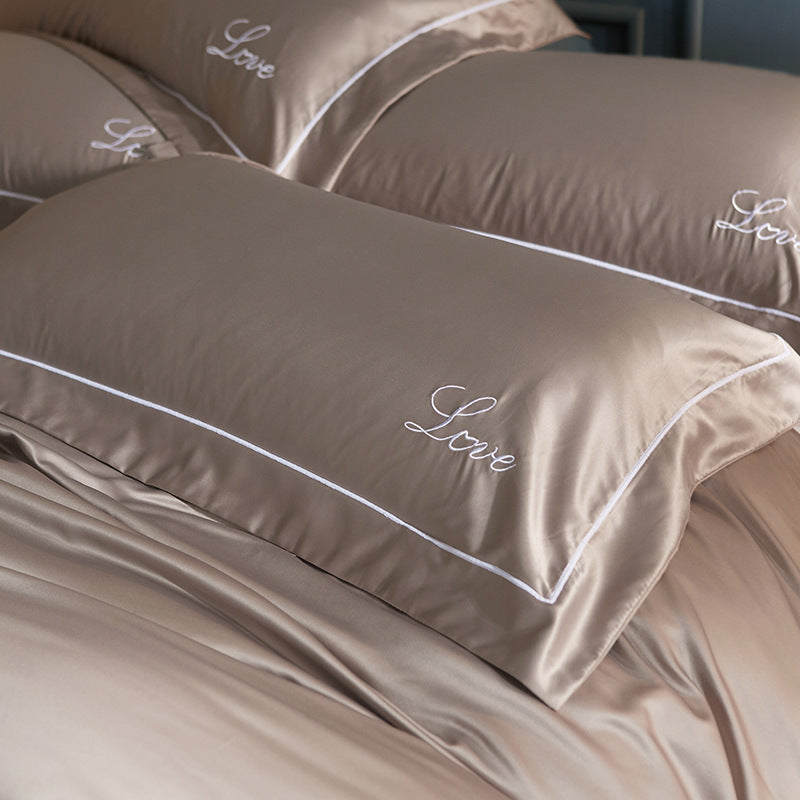 1 Pair Luxury Embroidery Pillow Cases Washed LOVE Super Soft Couple Pillowcase Bedroom Pillow Covers 18.9*29.13inch