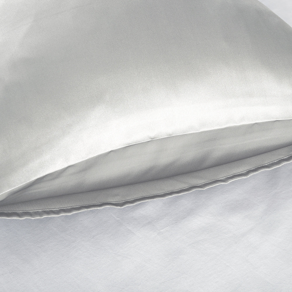 Set of 2 Luxuriously Silky Soft Satin Pillowcases Envelope Closure Design, Taupe Pillow Covers with Envelope Closure