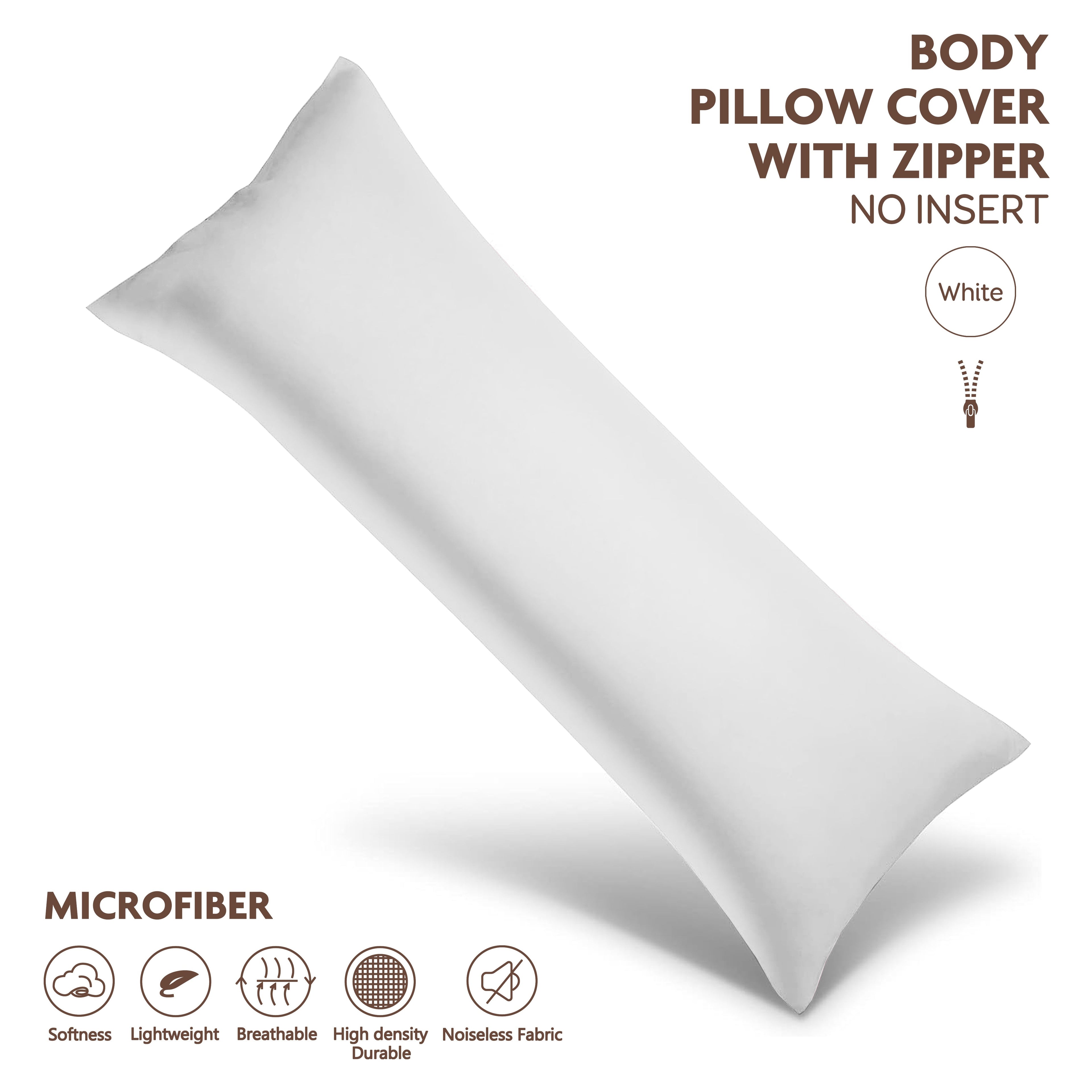 Polyester Brushed Fabric Long Pillowcase, 20.08X53.94inch, Zipper Closure, Soft And Durable, Ideal for Home Bedding Decoration - Without Pillow Core