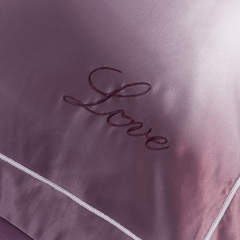 1 Pair Luxury Embroidery Pillow Cases Washed LOVE Super Soft Couple Pillowcase Bedroom Pillow Covers 18.9*29.13inch