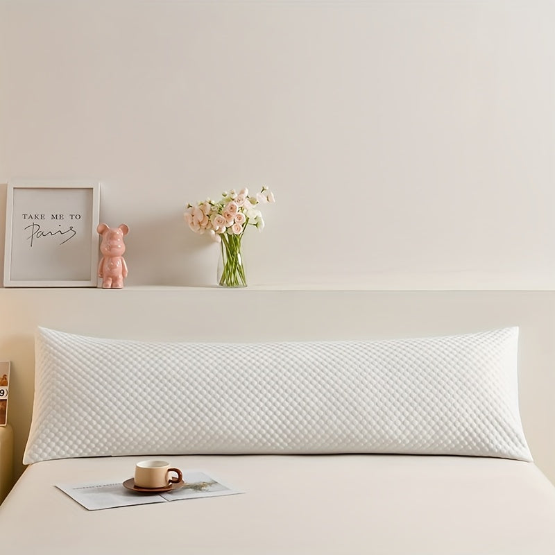1pc Light Blue Long Pillowcase for Couples - Cooling Ice Bean Technology, 350g Heavyweight Fabric, No Pillow Core Included, Perfect for Summer Comfort, Cooling Pillowcase | Quilted Texture | Breathable Fabric